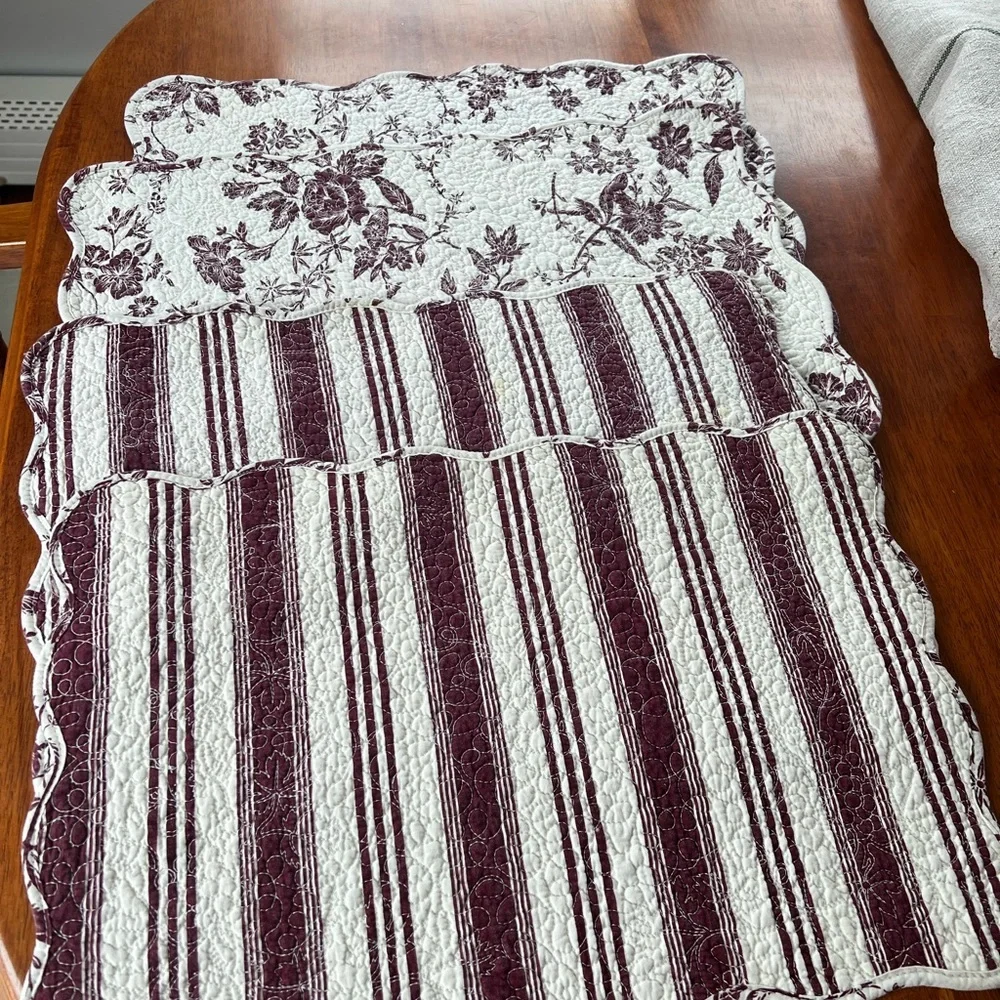 Floral and Striped Quilted Placemats​